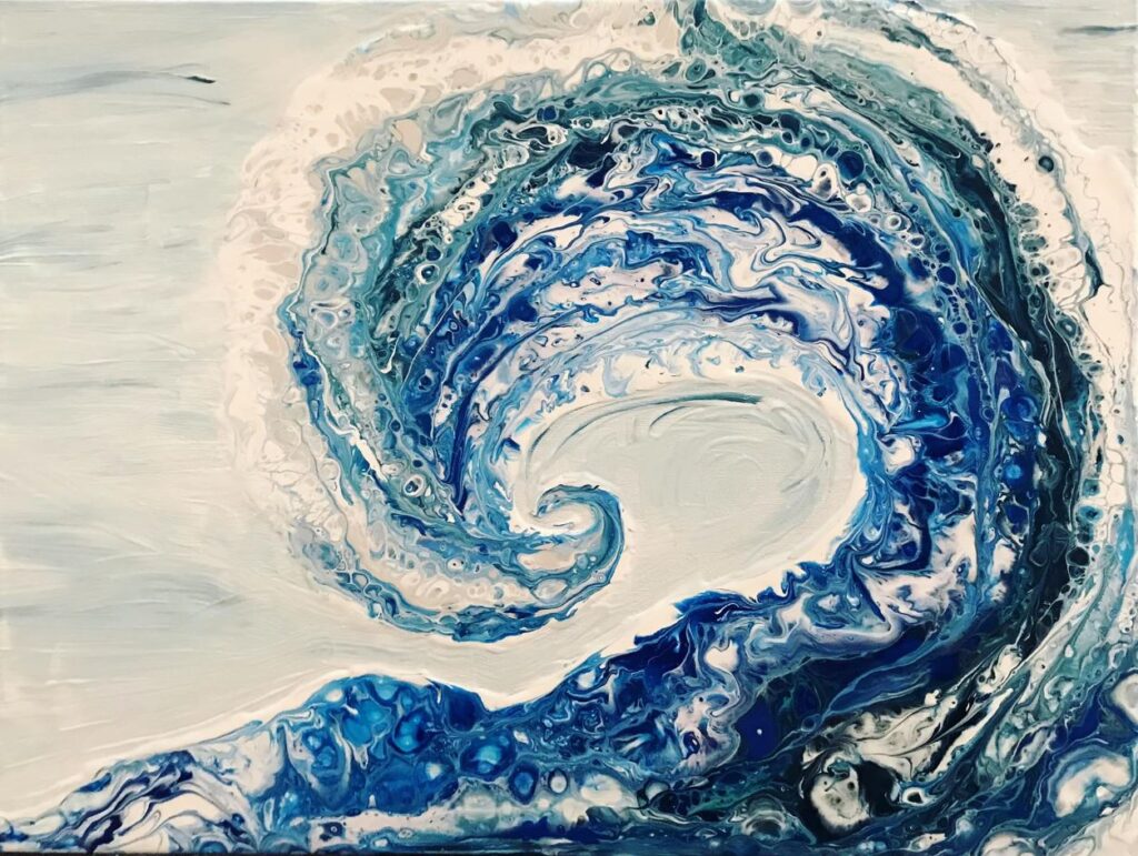Renee Martine Art, Acrylic Pour Art, Wave
