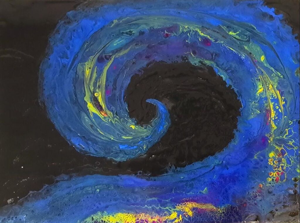 Renee Martine Art, Acrylic Pour Art, Ocean Wave