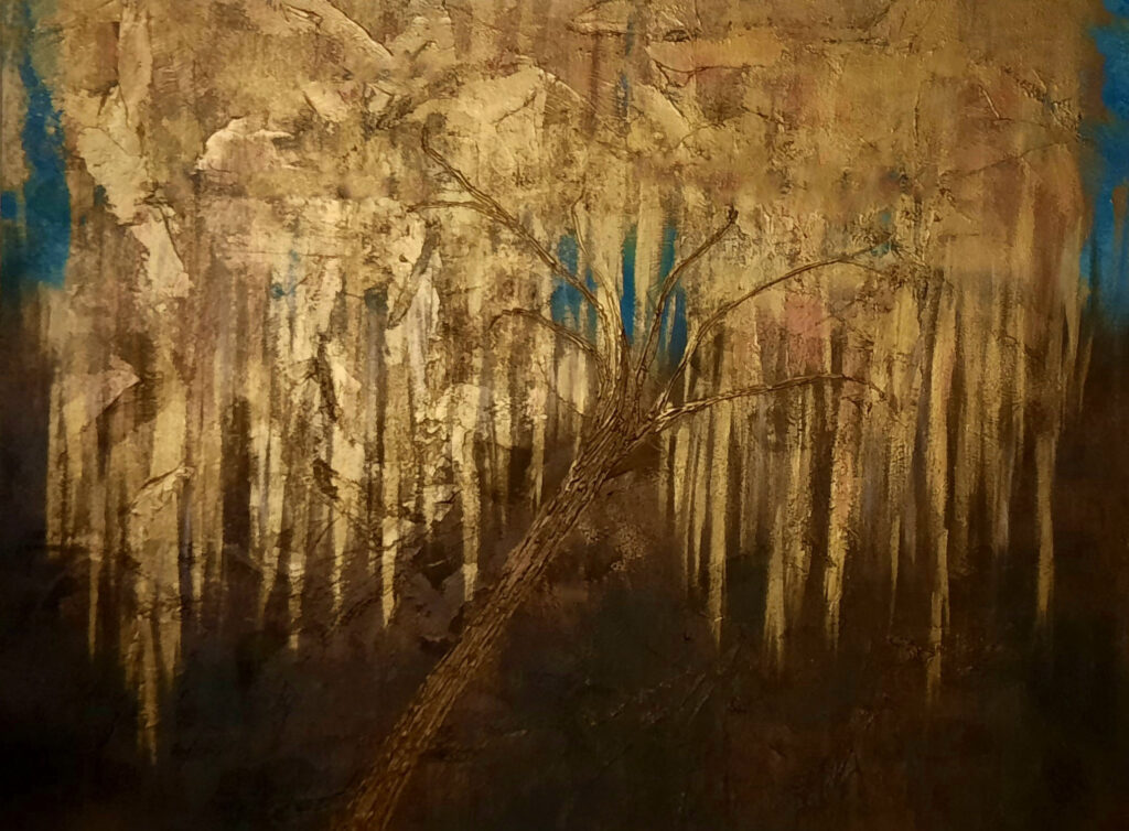 Renee Martine Art, Acrylic Pour Art, Glue Tree Art