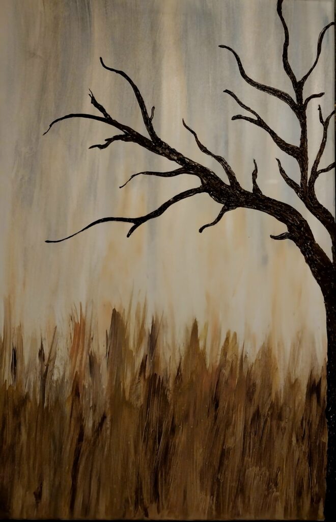 Renee Martine Art, Acrylic Pour Art, Glue Tree Art