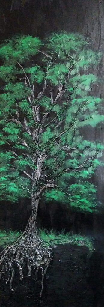 Renee Martine Art, Acrylic Pour Art, Glue Tree Art